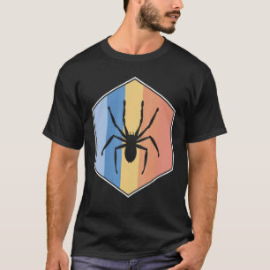 Spinnen mit Retro-Farben in einem Hexagon T-Shirt