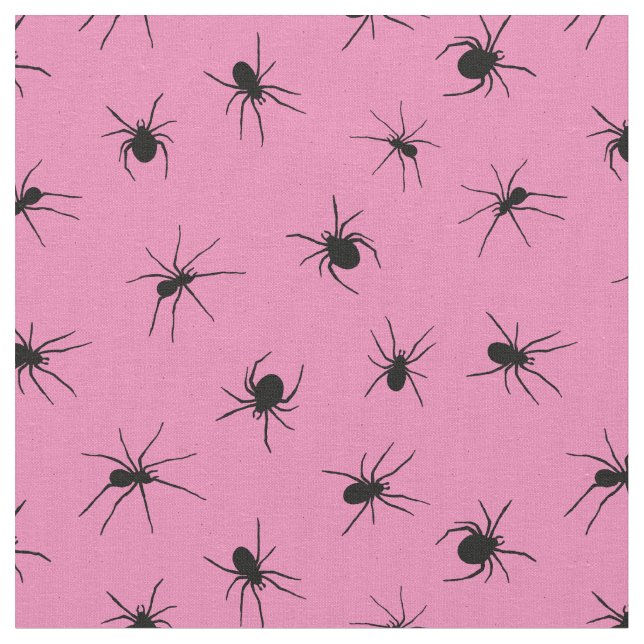 Spinnen Muster Rosa und Schwarz Stoff (Nahaufnahme)