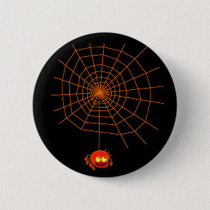 Spinnen-Netz-Halloween-Knopf Button