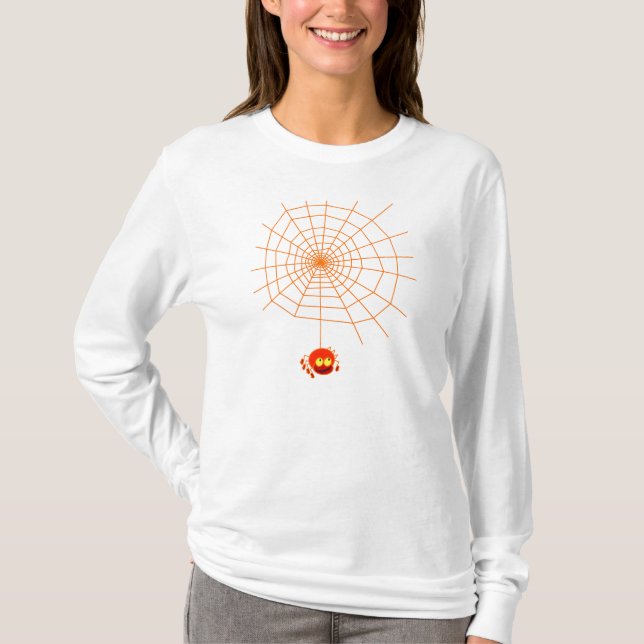 Spinnen-Netz-Halloween-Shirt T-Shirt (Vorderseite)