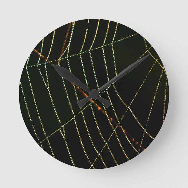 Spinnen-Netz Runde Wanduhr (Vorderseite)