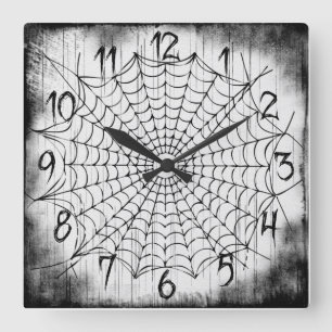 Spinnen-Netz-Wanduhr Quadratische Wanduhr