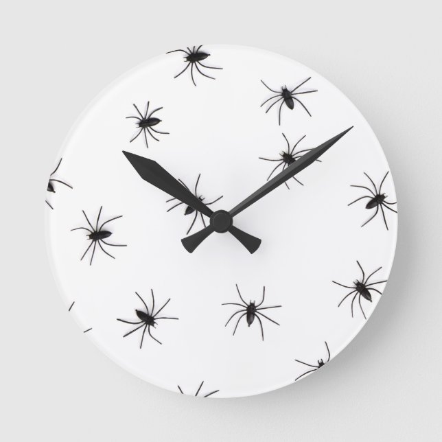 Spinnen Runde Wanduhr (Vorderseite)