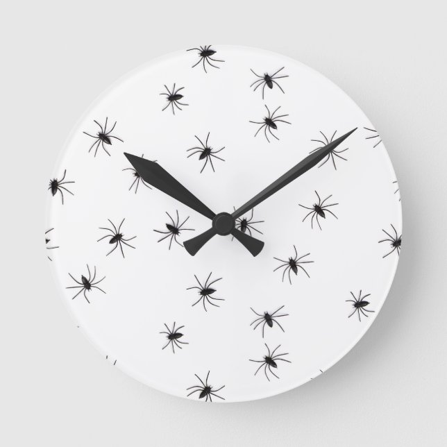 Spinnen Runde Wanduhr (Vorderseite)