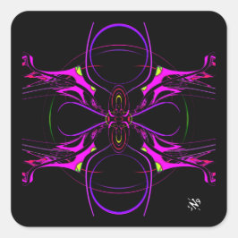 Spinnen-Schmetterling-Raumschiff (Pareidolia) Quadratischer Aufkleber