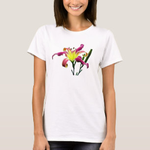 Spinnen-Taglilie-Blumenbehälter-Spitze T-Shirt