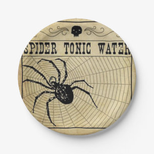 Spinnen Tonic Water Halloween Papier Teller