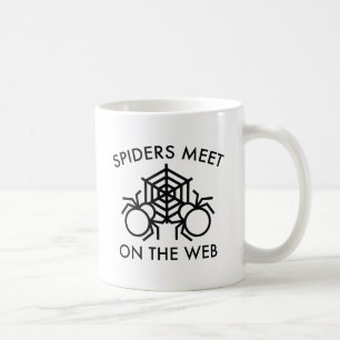 Spinnen treffen sich im Web Kaffeetasse
