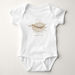 Spinnen-Tritonshorn-Muschel in farbigem Baby Strampler