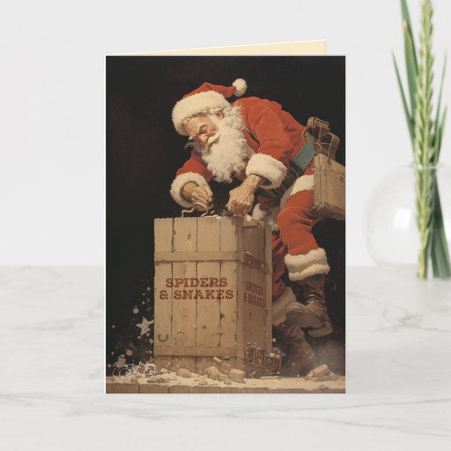 Spinnen und Schlangen! Feiertagskarte (Vorderseite)