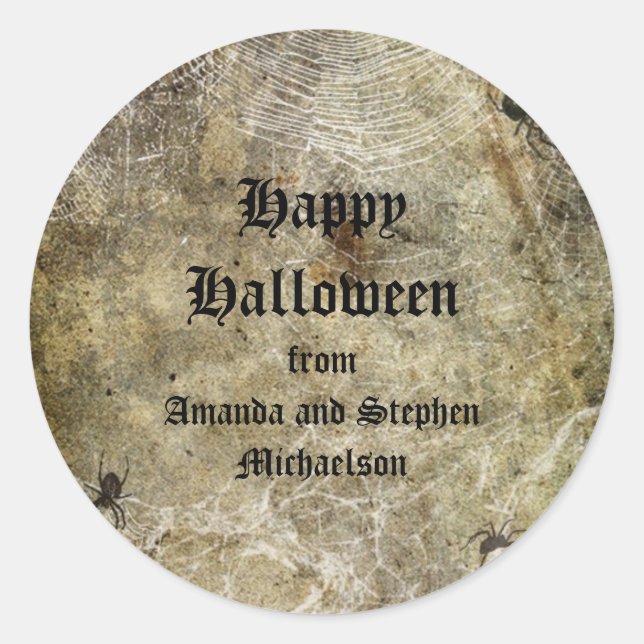 Spinnen und Weben Halloween-Aufkleber Runder Aufkleber (Vorderseite)