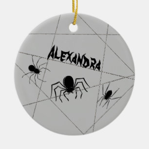 Spinnen und WebHalloween-Keramik Keramik Ornament