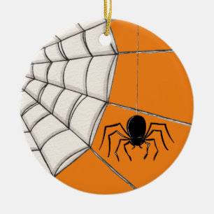 Spinnen und WebHalloween-Keramik Keramik Ornament