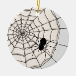 Spinnen und WebHalloween-Keramik Keramik Ornament