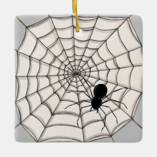 Spinnen und WebHalloween-Keramik Keramikornament