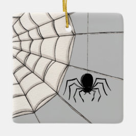 Spinnen und WebHalloween-Keramik Keramikornament