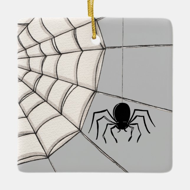 Spinnen und WebHalloween-Keramik Keramikornament (Vorderseite)