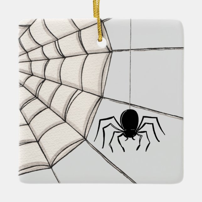 Spinnen und WebHalloween-Keramik Keramikornament (Vorderseite)