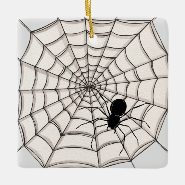 Spinnen und WebHalloween-Keramik Keramikornament (Vorderseite)