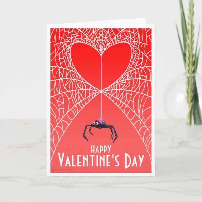 Spinnen-Valentinstag-Karte Feiertagskarte (Vorderseite)