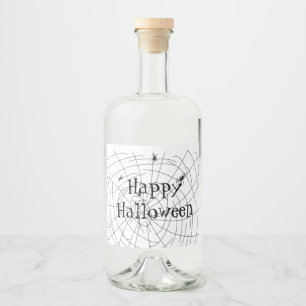 Spinnen Web Hand Drawn Doodles Alkoholflaschenetikett