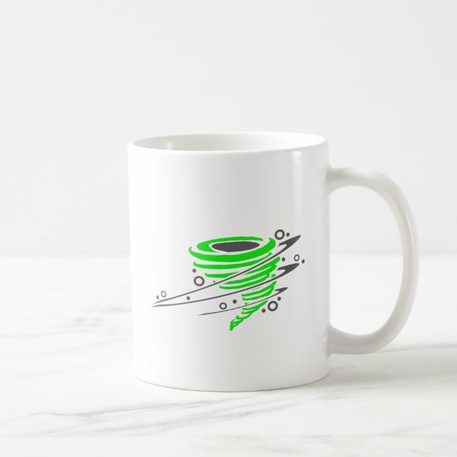 Spinnender grüner Tornado Kaffeetasse (Rechts)