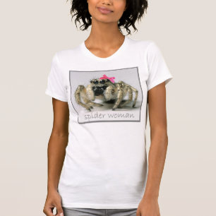 Spinnenfrau mit rosa Bogen T-Shirt