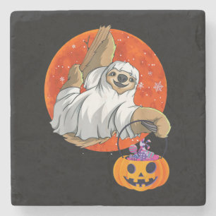 Spinnengeschenk Boo Halloween mit Kürbis Steinuntersetzer