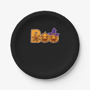 Spinnengeschenk Boo Halloween Pumpkin Faces Spid Pappteller