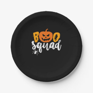 Spinnengeschenk Boo Squad - Kürbis Spinne Hallow Pappteller