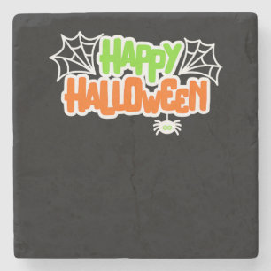 Spinnengeschenk Frohe Halloween-Niedliche Spinne Steinuntersetzer
