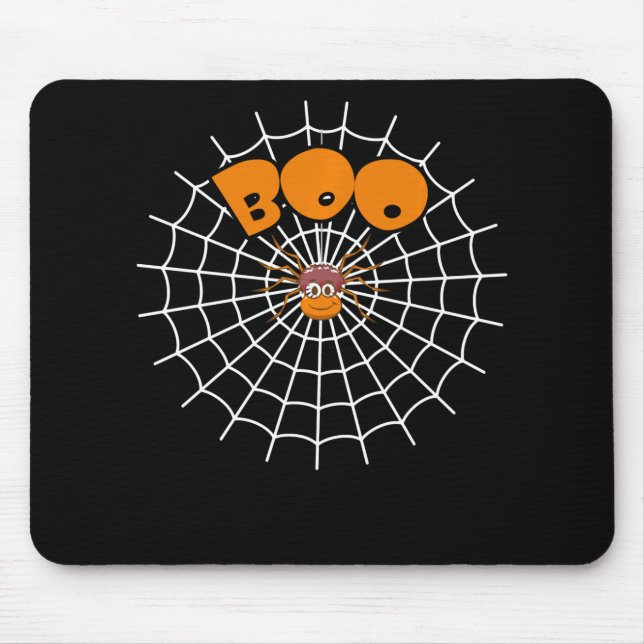 Spinnengeschenk | Funny Boo Spider WebHalloween Mousepad (Vorne)