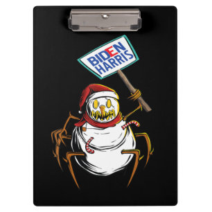 Spinnengeschenk Gruselige Schneemann-Spinnenmons Klemmbrett