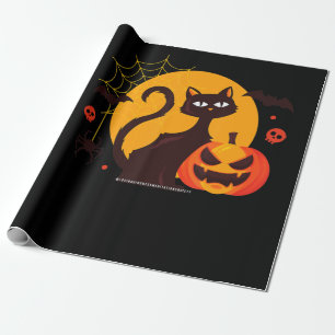 Spinnengeschenk Halloween Black Cat Spipumkin Geschenkpapier
