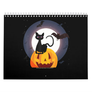 Spinnengeschenk Halloween Black Cat Spipumkin Kalender