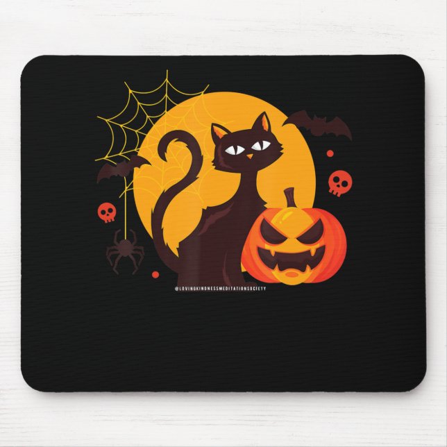 Spinnengeschenk | Halloween Black Cat Spipumkin Mousepad (Vorne)
