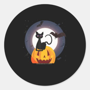 Spinnengeschenk Halloween Black Cat Spipumkin Runder Aufkleber