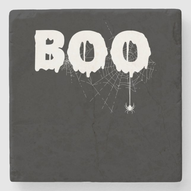 Spinnengeschenk | Halloween Funny Beängstigend Lit Steinuntersetzer (Vorderseite)