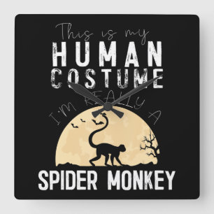 Spinnengeschenk   Halloween Human Costume Spione Quadratische Wanduhr