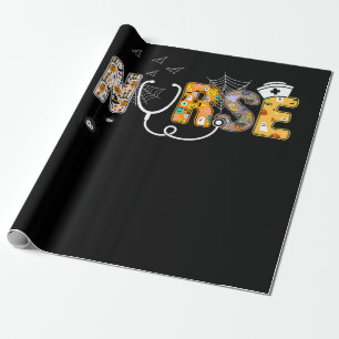 Spinnengeschenk Halloween-Krankenschwester mit K Geschenkpapier