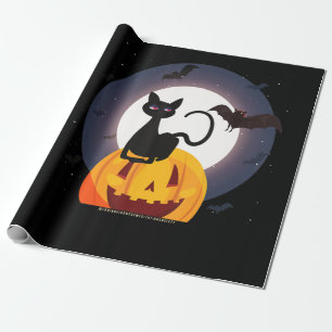Spinnengeschenk Halloween schwarze Katze Spinne Geschenkpapier