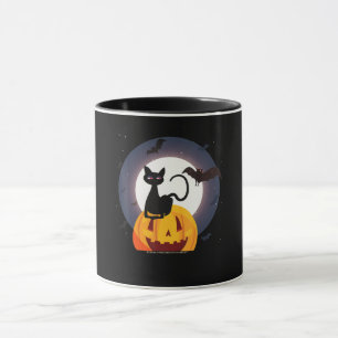 Spinnengeschenk   Halloween schwarze Katze Spinne  Tasse
