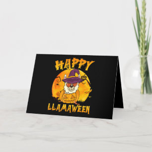 Spinnengeschenk Happy Llamaween Llama Hexe Spide Karte
