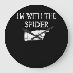 Spinnengeschenk Ich bin mit der Spiderkostümbese Große Wanduhr