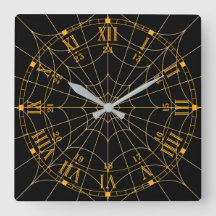 Spinnennetz-Acryl-Wanduhr