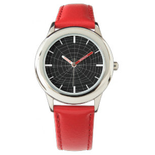 Spinnennetz auf schwarz armbanduhr