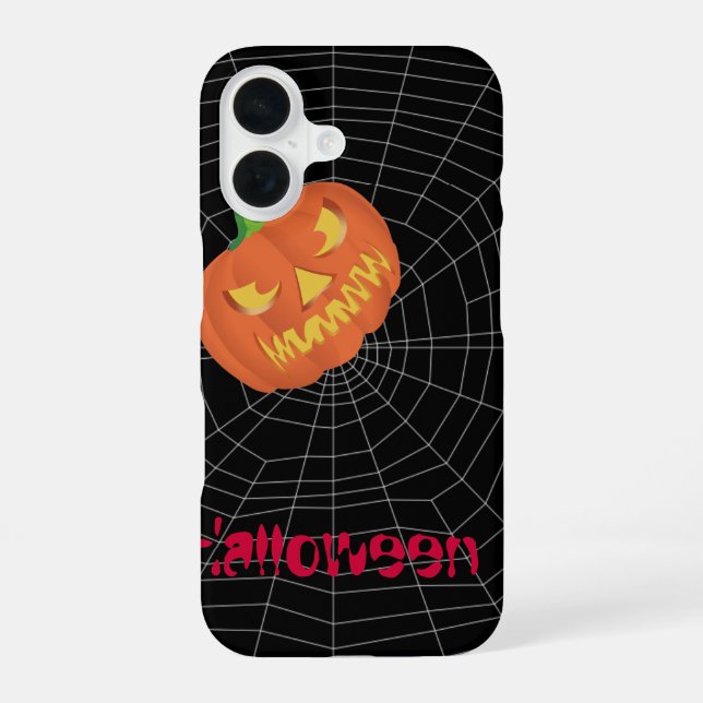 Spinnennetz auf schwarz iPhone 16 hülle (Rückseite)