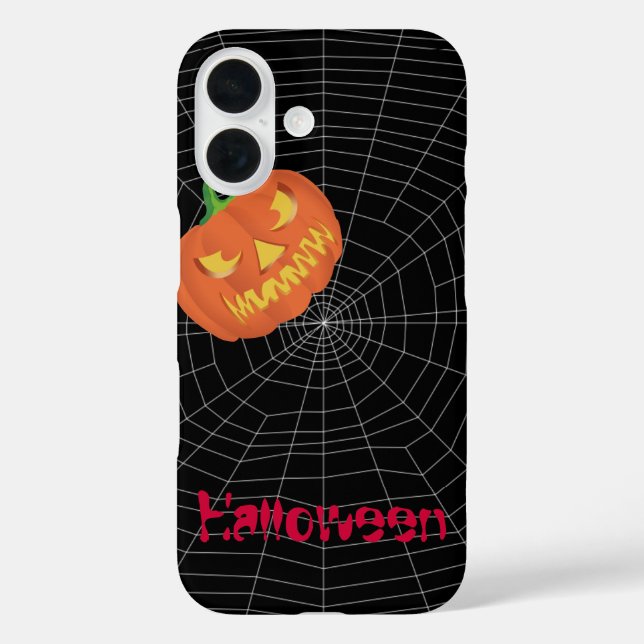 Spinnennetz auf schwarz iPhone 16 hülle (Rückseite)