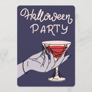 Spinnennetz-Cocktail-Halloween-Party Feiertagskarte