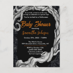 Spinnennetz Halloween-Baby-Shower-Einladung Einladungspostkarte